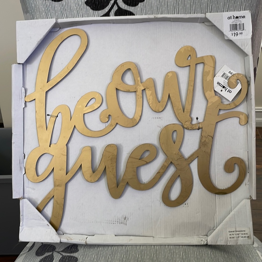 Metal be our guest sign new needs to be repainted